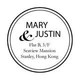 Round double border address stamp 40x40mm
